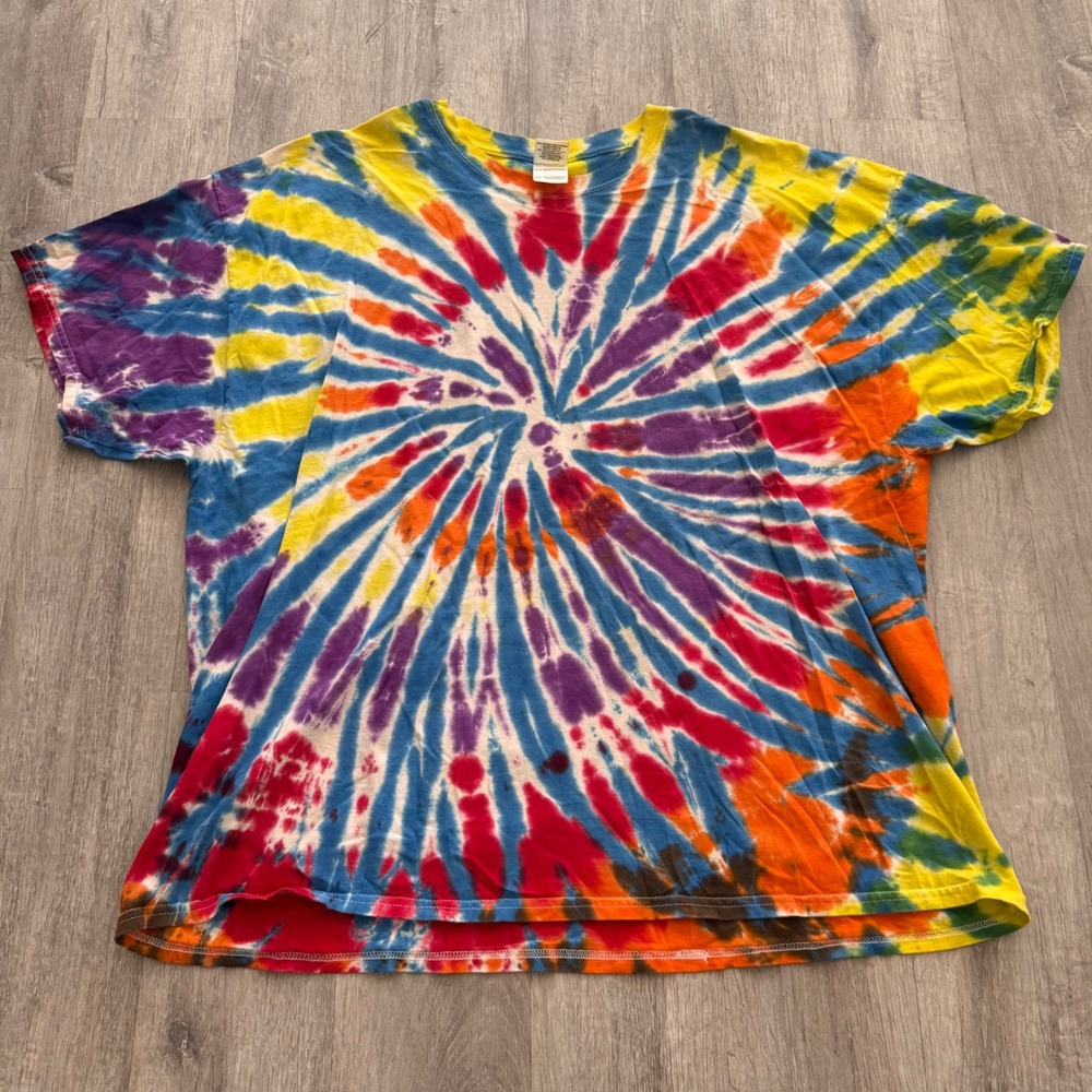 Y2K Gildan Tie Dye T-Shirts Lot of 5 Mens size 3XL Spiral Psychedelic colorful - Picture 8 of 12
